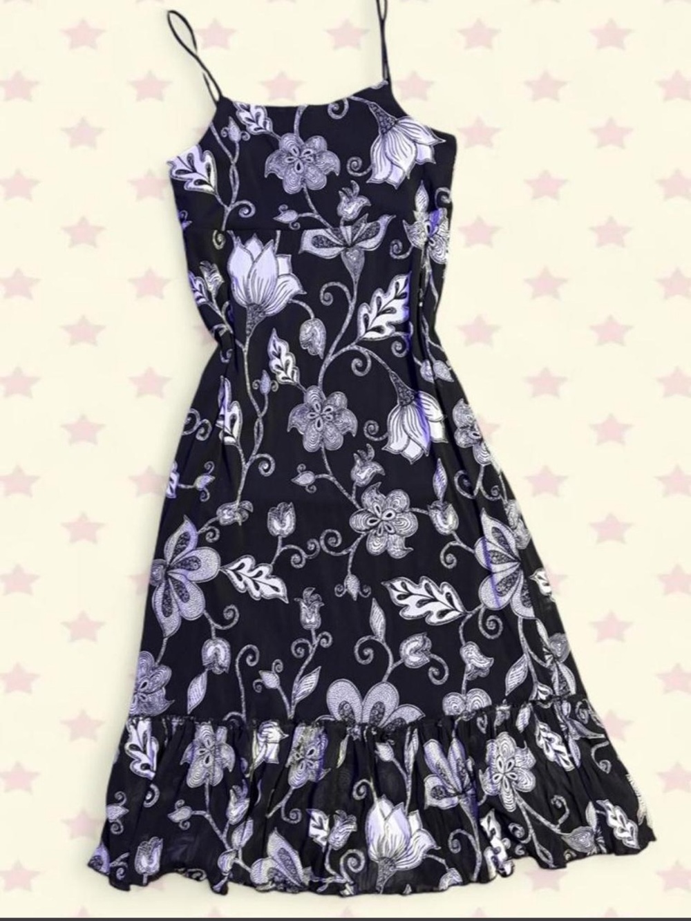 Vintage The Limited Black & White Floral Maxi Dress